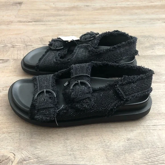 Zara Black Buckle Sandals - Picture 6 of 16